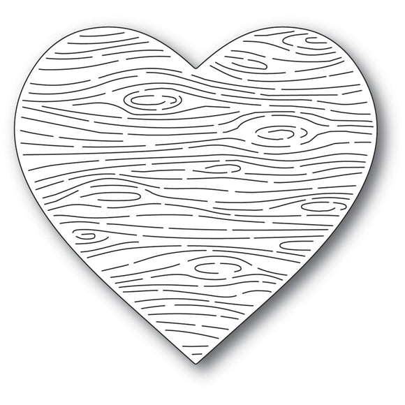 94552 Woodgrain Heart craft die