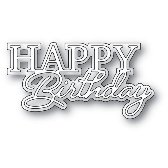 94588 Happy Birthday Posh Script Die