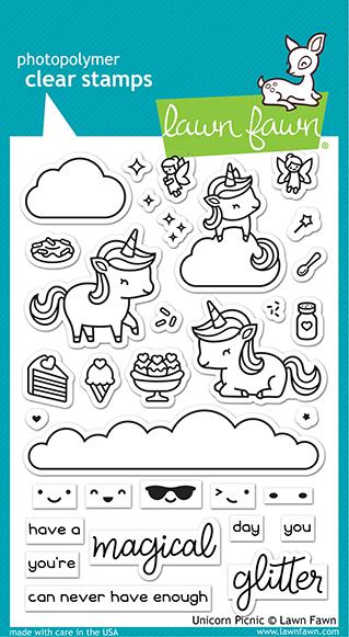 LF2319 Unicorn Picnic Stamp Set