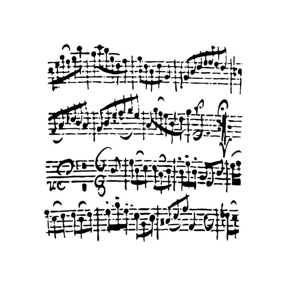 TCW579s Mini Sheet Music 6 x 6 Stencil