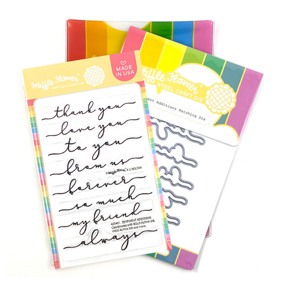 Waffle Flower Sentiment Additions Stamp and Die Combo