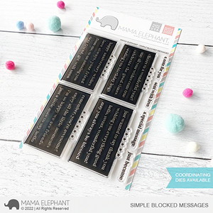 Mama Elephant Simple Blocked Messages Clear Stamps