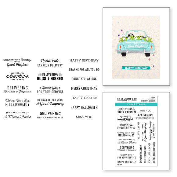 STP-059 Sunday Drive All Occasion Sentiments Stamp Set