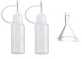 CraftFancy Precision Tip Glue Applicator Bottles + funnel - 2 pack