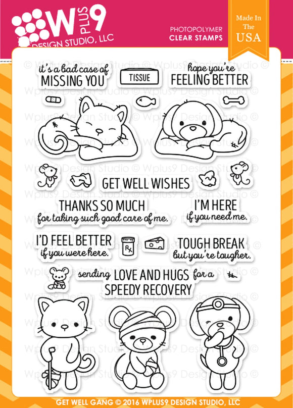 WPlus9 Get Well Gang Stamp Set