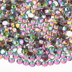 Crystal Glass Rhinestones - Green Flame