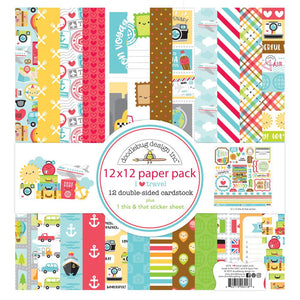 Doodlebug Design I Heart Travel 12 x 12 Paper Pack