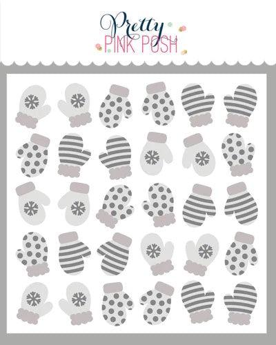 Layered Mittens Stencil