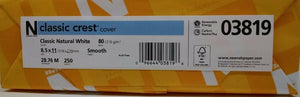 Neenah 80lb Classic Crest Smooth Cardstock Natural White
