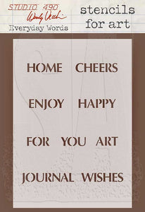 WVSFA009 Stencil for Arts Everyday Words