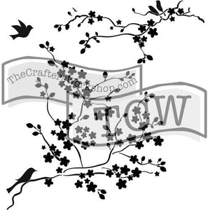 TCW177s Mini Cherry Blossoms 6 x 6 Stencil